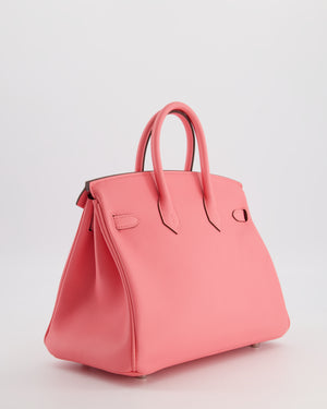 Hermès Birkin 25 Retourne Bag in Rose Azalee Swift Leather with Palladium Hardware