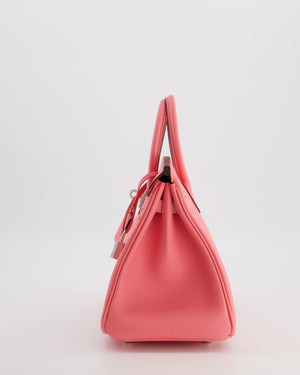 Hermès Birkin 25 Retourne Bag in Rose Azalee Swift Leather with Palladium Hardware