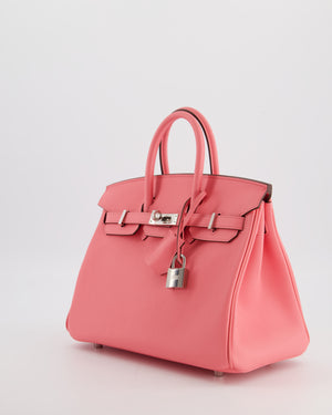 Hermès Birkin 25 Retourne Bag in Rose Azalee Swift Leather with Palladium Hardware