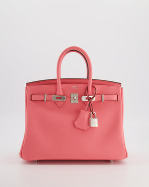 Hermès Birkin 25 Retourne Bag in Rose Azalee Swift Leather with Palladium Hardware