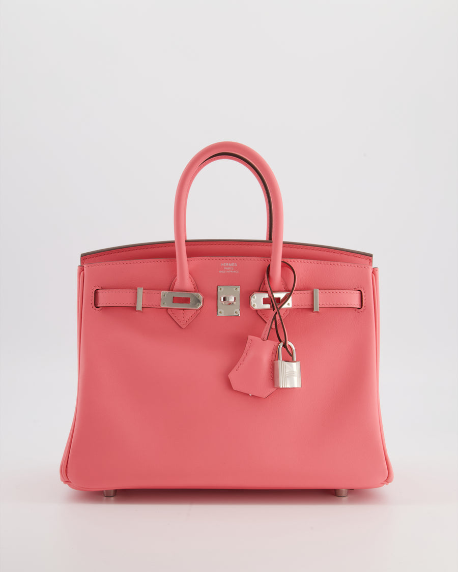 Hermès Birkin 25 Retourne Bag in Rose Azalee Swift Leather with Palladium Hardware