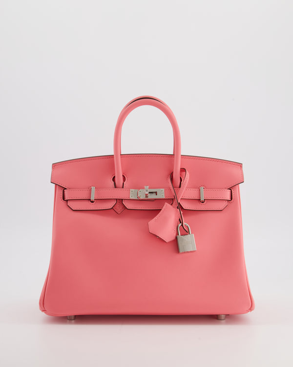 Hermès Birkin 25 Retourne Bag in Rose Azalee Swift Leather with Palladium Hardware
