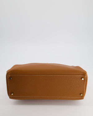 *RARE* Hermès Kelly 35 Retourne Bag in Gold Togo Leather with Gold Hardware