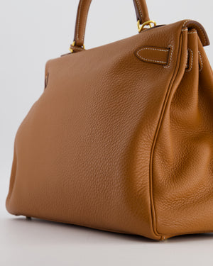*RARE* Hermès Kelly 35 Retourne Bag in Gold Togo Leather with Gold Hardware