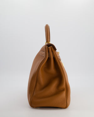 *RARE* Hermès Kelly 35 Retourne Bag in Gold Togo Leather with Gold Hardware