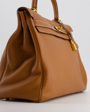 *RARE* Hermès Kelly 35 Retourne Bag in Gold Togo Leather with Gold Hardware