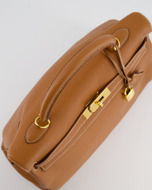 *RARE* Hermès Kelly 35 Retourne Bag in Gold Togo Leather with Gold Hardware