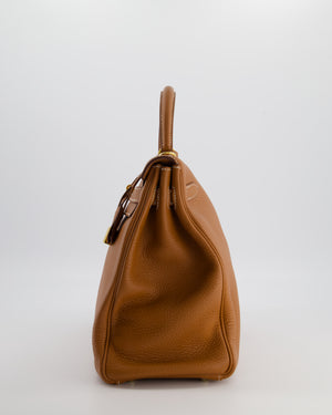 *RARE* Hermès Kelly 35 Retourne Bag in Gold Togo Leather with Gold Hardware