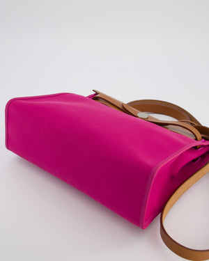 *FIRE PRICE* Hermès Herbag 31 Zip Bag in Magnolia Toile Canvas, Fauve Vache Hunter Leather with Palladium Hardware