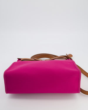 *FIRE PRICE* Hermès Herbag 31 Zip Bag in Magnolia Toile Canvas, Fauve Vache Hunter Leather with Palladium Hardware