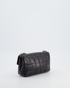 Chanel Black Vintage Mini Chocolate Bar Flap Bag In Lambskin Leather with Gold Hardware