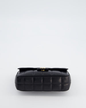 Chanel Black Vintage Mini Chocolate Bar Flap Bag In Lambskin Leather with Gold Hardware