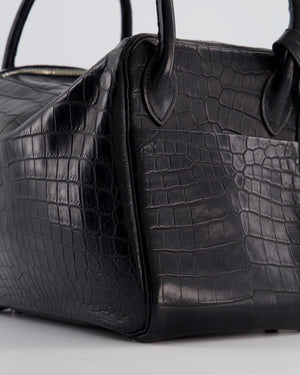 Hermès Lindy 30 Bag in Black Crocodile Leather with Palladium Hardware