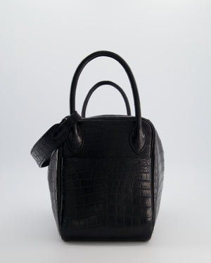 Hermès Lindy 30 Bag in Black Crocodile Leather with Palladium Hardware