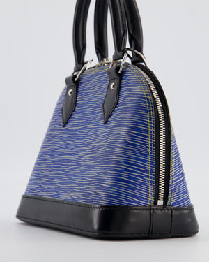 Louis Vuitton Alma BB Bag in Blue & Black Cowhide Leather with Silver Hardware