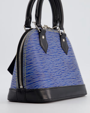 Louis Vuitton Alma BB Bag in Blue & Black Cowhide Leather with Silver Hardware