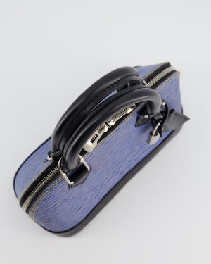 Louis Vuitton Alma BB Bag in Blue & Black Cowhide Leather with Silver Hardware