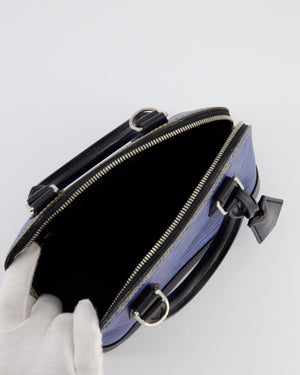 Louis Vuitton Alma BB Bag in Blue & Black Cowhide Leather with Silver Hardware