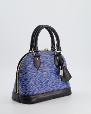 Louis Vuitton Alma BB Bag in Blue & Black Cowhide Leather with Silver Hardware