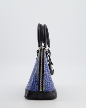 Louis Vuitton Alma BB Bag in Blue & Black Cowhide Leather with Silver Hardware
