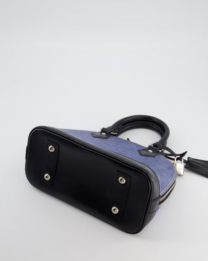 Louis Vuitton Alma BB Bag in Blue & Black Cowhide Leather with Silver Hardware