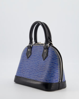 Louis Vuitton Alma BB Bag in Blue & Black Cowhide Leather with Silver Hardware