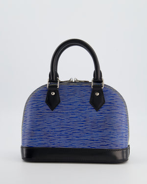 Louis Vuitton Alma BB Bag in Blue & Black Cowhide Leather with Silver Hardware