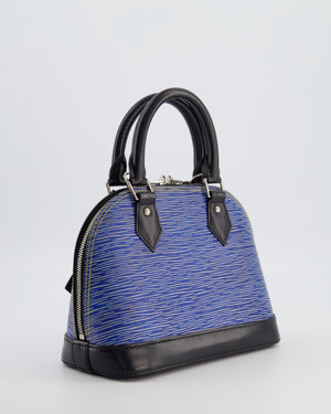 Louis Vuitton Alma BB Bag in Blue & Black Cowhide Leather with Silver Hardware
