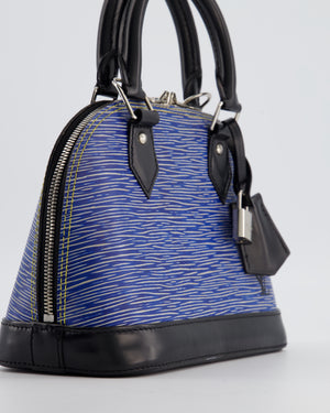 Louis Vuitton Alma BB Bag in Blue & Black Cowhide Leather with Silver Hardware