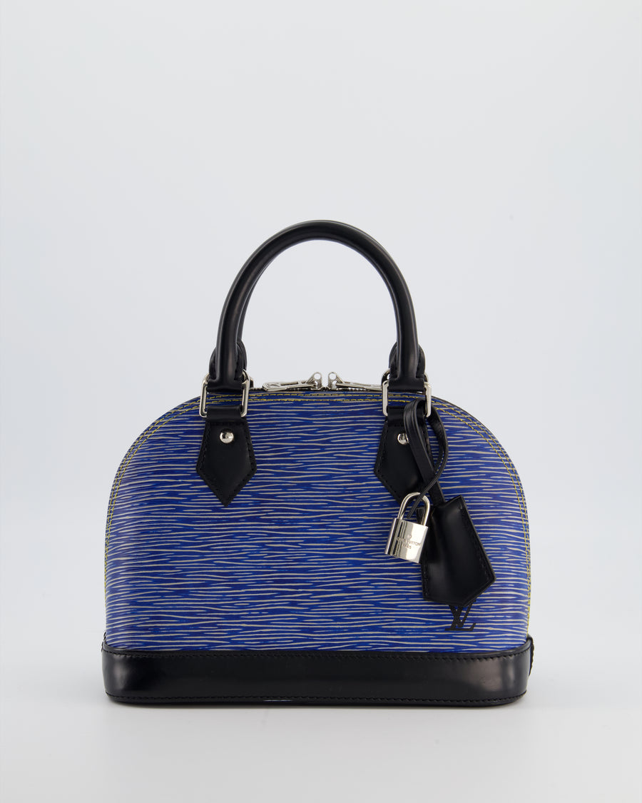Louis Vuitton Alma BB Bag in Blue & Black Cowhide Leather with Silver Hardware