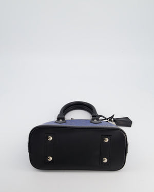 Louis Vuitton Alma BB Bag in Blue & Black Cowhide Leather with Silver Hardware