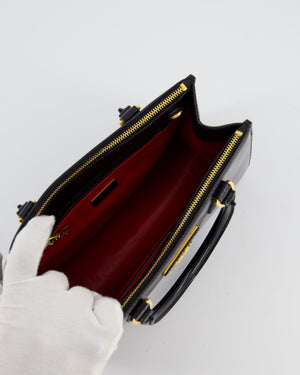 Prada Black Small Galleria Bag in Patent Saffiano Leather with Gold Hardware RRP £3,350