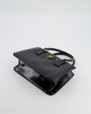 Prada Black Small Galleria Bag in Patent Saffiano Leather with Gold Hardware RRP £3,350