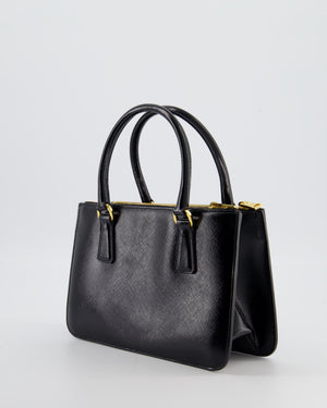 Prada Black Small Galleria Bag in Patent Saffiano Leather with Gold Hardware RRP £3,350