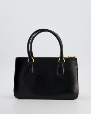 Prada Black Small Galleria Bag in Patent Saffiano Leather with Gold Hardware RRP £3,350