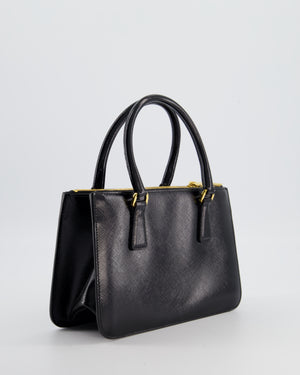 Prada Black Small Galleria Bag in Patent Saffiano Leather with Gold Hardware RRP £3,350