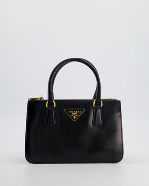 Prada Black Small Galleria Bag in Patent Saffiano Leather with Gold Hardware RRP £3,350