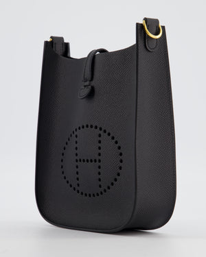 Hermès Black Mini Evelyne Sellier Bag in Epsom Leather with Gold Hardware