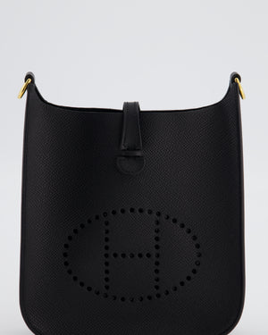 Hermès Black Mini Evelyne Sellier Bag in Epsom Leather with Gold Hardware
