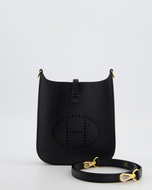 Hermès Black Mini Evelyne Sellier Bag in Epsom Leather with Gold Hardware