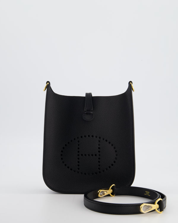 Hermès Black Mini Evelyne Sellier Bag in Epsom Leather with Gold Hardware
