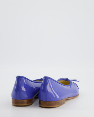 Chanel Patent Calfskin Leather Ballet Flats in Light Blue Colour Size EU 39.5