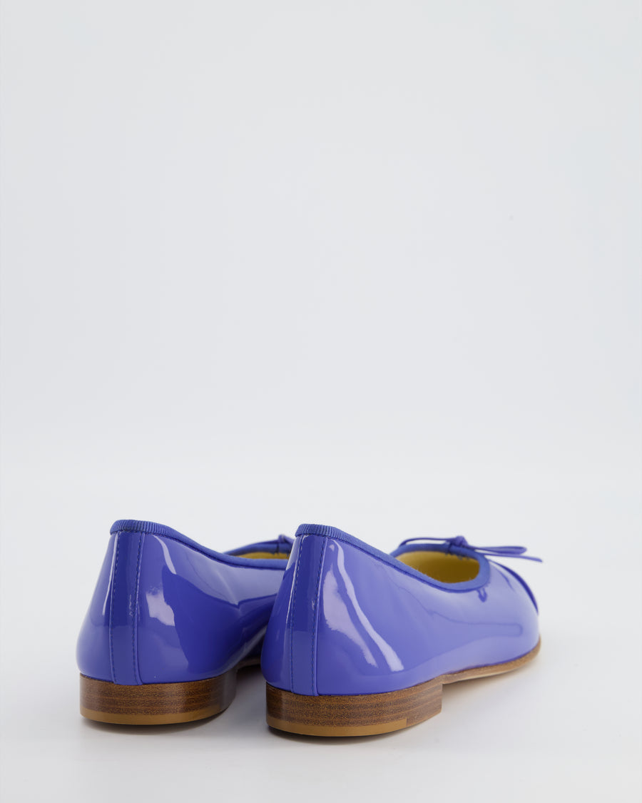 Chanel Patent Calfskin Leather Ballet Flats in Light Blue Colour Size EU 39.5