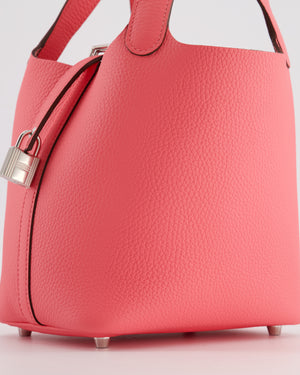 Hermès Picotin Lock 18 Bag in Rose Azalee Clemence Leather with Palladium Hardware
