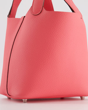 Hermès Picotin Lock 18 Bag in Rose Azalee Clemence Leather with Palladium Hardware
