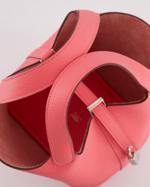 Hermès Picotin Lock 18 Bag in Rose Azalee Clemence Leather with Palladium Hardware