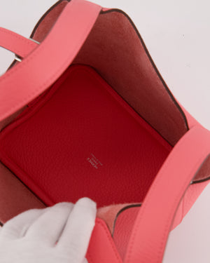Hermès Picotin Lock 18 Bag in Rose Azalee Clemence Leather with Palladium Hardware