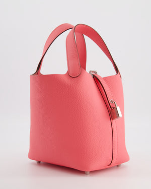 Hermès Picotin Lock 18 Bag in Rose Azalee Clemence Leather with Palladium Hardware