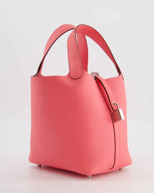 Hermès Picotin Lock 18 Bag in Rose Azalee Clemence Leather with Palladium Hardware