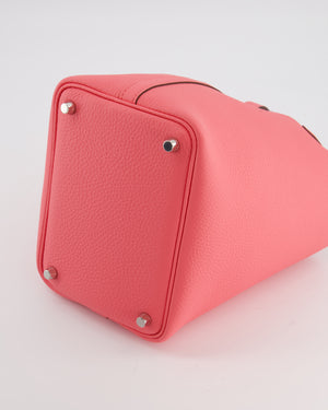 Hermès Picotin Lock 18 Bag in Rose Azalee Clemence Leather with Palladium Hardware
